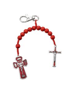 Confirmation One Decade Wood Rosary Backpack Clip