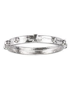 Medium Silver Tone Rosary Ring