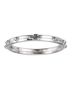 Large Silver Tone Rosary Ring
