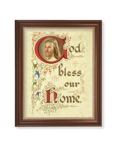 13 1/2" x 16 9/16" Walnut Finished Frame with 11" x 14" House Blessing Textured Art