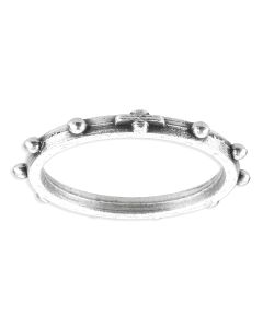 Medium Silver Oxidized Rosary Ring