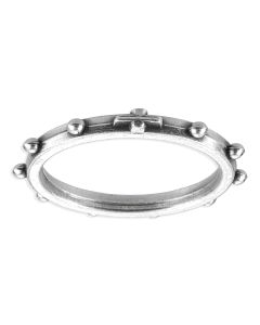 Large Silver Oxidized Rosary Ring