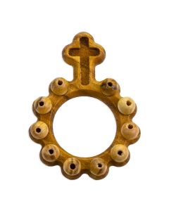 Carved Olive Wood Rosary Ring