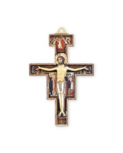 3 1/2" Italian 3-D San Damiano Wood Cross