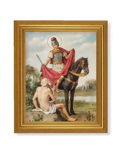 10" x 12" Gold Leaf Finish Beveled Frame with 8" x 10" St. Martin of Tours Textured Art