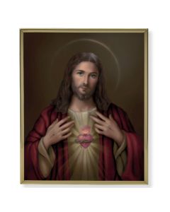 8" x 10" Gold Plaque Frame with a Simeone: Sacred Heart of Jesus Print