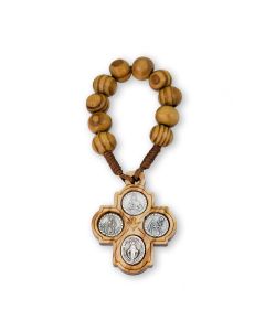 One Decade Olive Wood Four Way Finger Rosary