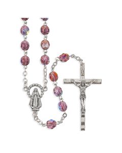 7mm Amethyst Crystal Aurora Borealis Bead Rosary