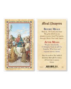 Meal Prayers - The Last Supper Laminated Holy Card. Inc. of 25