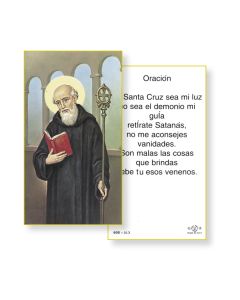 Saint Benedict Holy Card in Spanish