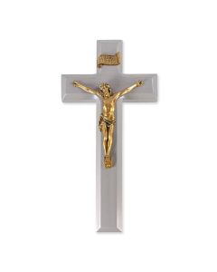 9" Grey Cross with Museum Gold Tone Corpus