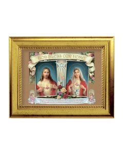 6 3/4" X 8 3/4" Gold Leaf Finish Frame with 5" X 7" House Blessing Textured Art