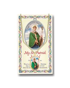 Saint Patrick Epoxied Patron Saint Medal and a 18" Chain