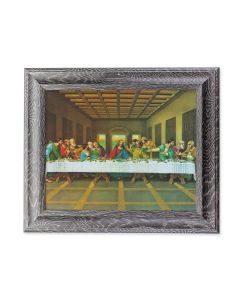 10 1/2" x 12 1/2" Grey Oak Finish Frame with an 8" x 10" The Last Supper Print