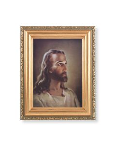 5.5" x 7" Antique Gold Frame with a Sallman: Head of Christ Print