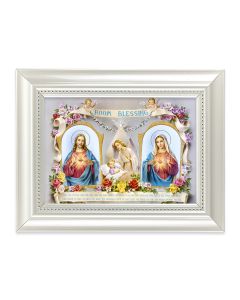 5 1/2 X 7" Pearlized White Frame with a Baby Room Blessing Print