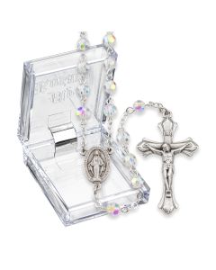 April Crystal Aurora Borealis Birthstone Rosary