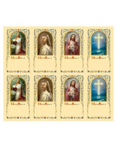 Assorted Memorial Eight-Up Micro Perforated Holy Cards