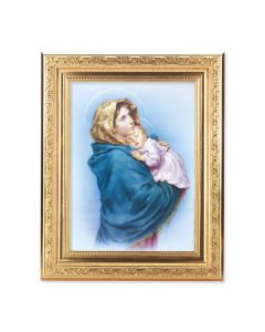 8 1/4" x 10 1/4" Gold Ornate Frame with a 6" x 8" Madonna of the Street Print