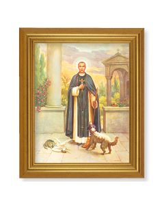 10" x 12" Gold Leaf Finish Beveled Frame with 8" x 10" St. Martin de Porres Textured Art