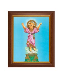10 1/2" x 12 1/2" Walnut Finish Beveled Frame with 8" x 10" Divino Nino Textured Art
