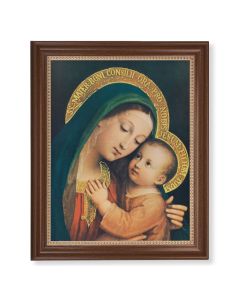 13 1/2" x 16 9/16" Walnut Finished Frame with 11" x 14" Our Lady of Good Counsel Textured Art