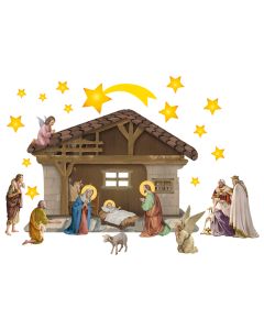 11 1/2" x 8 3/4" Vinyl Window Cling Set with Manger Nativity Scene