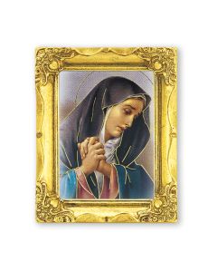 3" x 2" Antique Gold Frame with Mother of Sorrows Print-P65