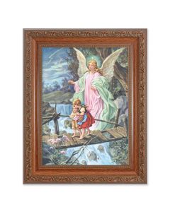 8.25" x 10.25" Ornate Wood Frame with a 6" x 8" Guardian Angel Print