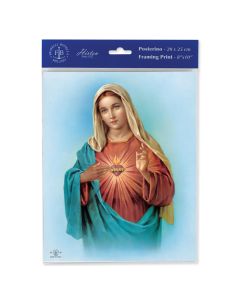 8" x 10" Immaculate Heart of Mary Print  (sold in inc. of 3)