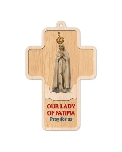 Our Lady of Fatima Cross Laser Cut Wood