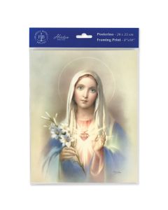 8" x 10" Immaculate Heart of Mary Print  (sold in inc. of 3)