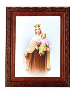 8.25" x 10.25" Ornate Wood Frame with a 6" x 8" Our Lady of Mount Carmel Print