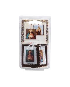 2" Brown Scapular in Deluxe Packaging