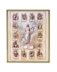 8" x 10" Gold Plaque Frame with a Stations of the Cross Print