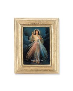 3 3/4" x 4 1/2" Gold Frame with a Divine Mercy Print-P65