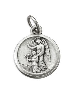 15mm Round Guardian Angel Medal