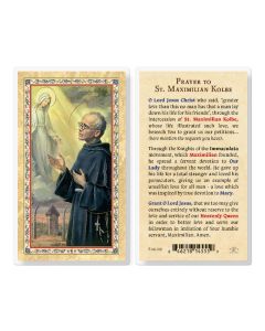 Prayer to St Maximilian Kolbe Laminated Holy Card. Inc. of 25