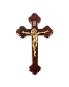 10" Latin Cherry Cross with Museum Gold Tone Corpus with Halo