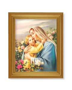10" x 12" Gold Leaf Finish Beveled Frame with 8" x 10" Madonna and Child Textured Art