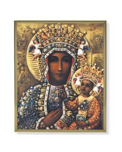 8" x 10" Gold Plaque Frame with an Our Lady of Czestochowa Print