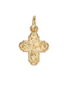 11/16" Four Way Cruciform Medal in Gold Finish