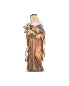 4" Cold Cast Resin Hand Painted Statue of Saint Catherine of Siena in a Deluxe Window Box-P65