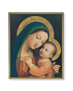 11" x 14" Gold Plaque Frame with a Our Lady of Good Counsel Print