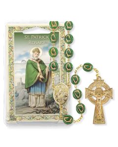 Saint Patrick Green Harp Bead Specialty Rosary Boxed