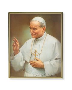 8" x 10" Gold Plaque Frame with a Saint John Paul II Print