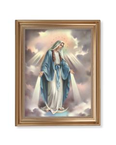13 1/2" x 16 9/16" Gold Leaf Antique Finished Frame with 11" x 14"  Our Lady of Grace Textured Art