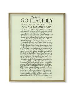 8" x 10" Gold Plaque Frame with a Go Placidly Print