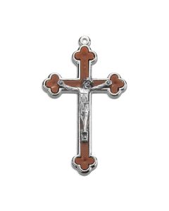 2" Brown Cloverleaf Crucifix