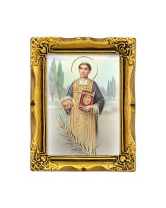 3" x 2" Antique Gold Frame with Saint Stephen Print-P65